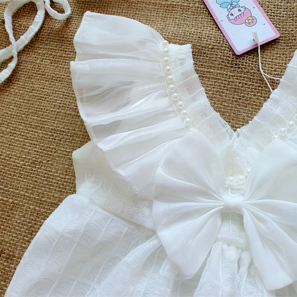 Body váy trắng bé gái dễ thương 🍓[𝐓𝐀̣̆𝐍𝐆 𝐊𝐄̀𝐌 Mũ🍓 Su Shop- body thiết kế sinh nhật thôi nôi cho bé