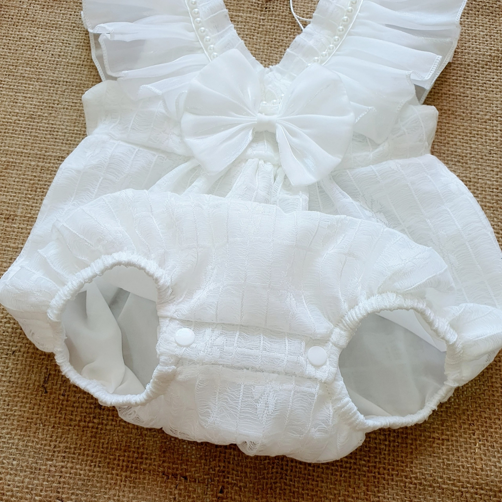 Body váy trắng bé gái dễ thương 🍓[𝐓𝐀̣̆𝐍𝐆 𝐊𝐄̀𝐌 Mũ🍓 Su Shop- body thiết kế sinh nhật thôi nôi cho bé