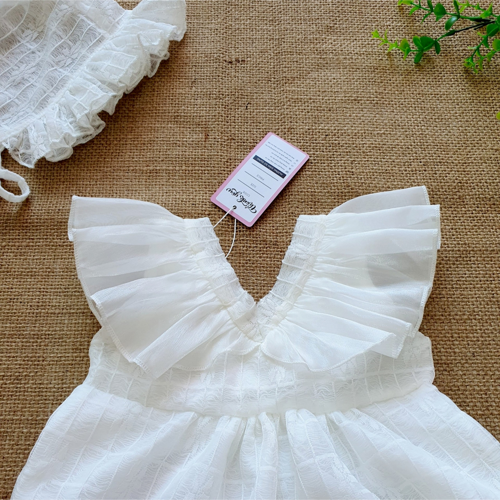 Body váy trắng bé gái dễ thương 🍓[𝐓𝐀̣̆𝐍𝐆 𝐊𝐄̀𝐌 Mũ🍓 Su Shop- body thiết kế sinh nhật thôi nôi cho bé