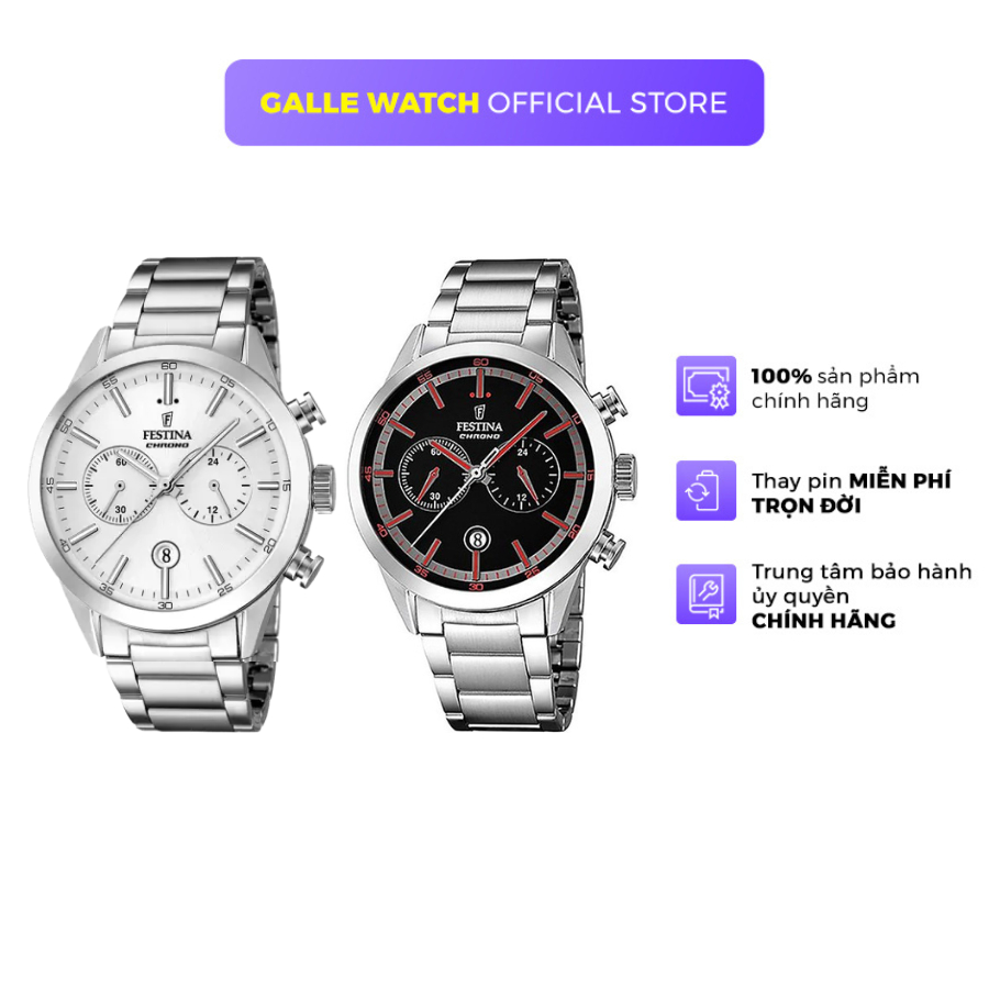 Đồng hồ nam Festina Sports Watch F16826 tính năng Chronograh mặt kính Mineral chống nước 10 ATM dây 