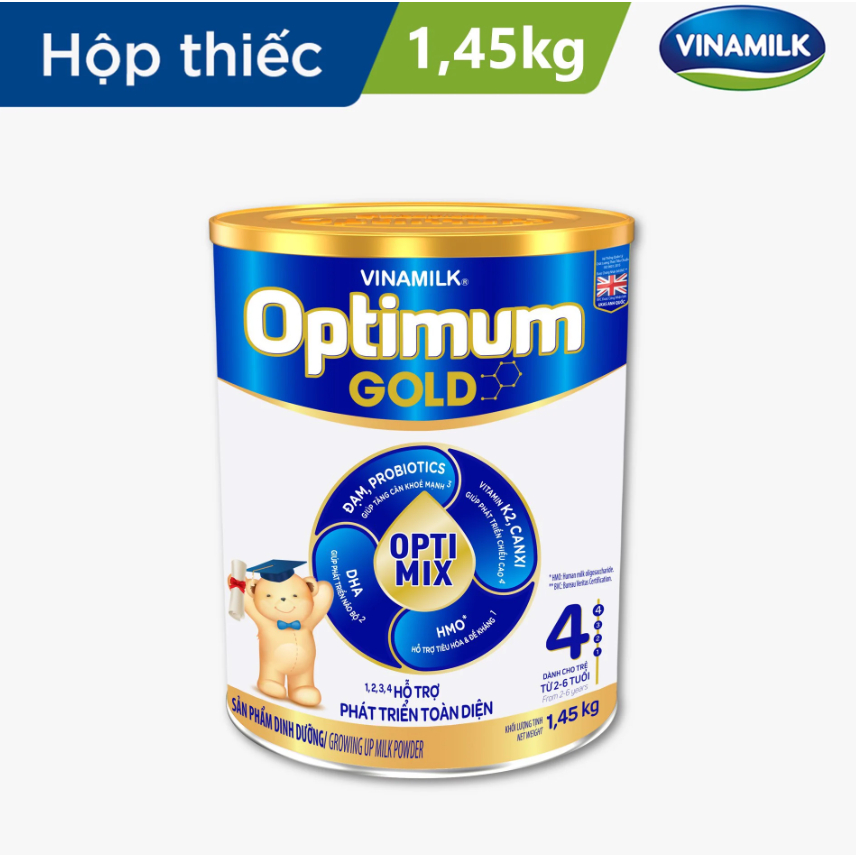 Sữa bột Optimum Gold 4 - Hộp thiếc 1450g