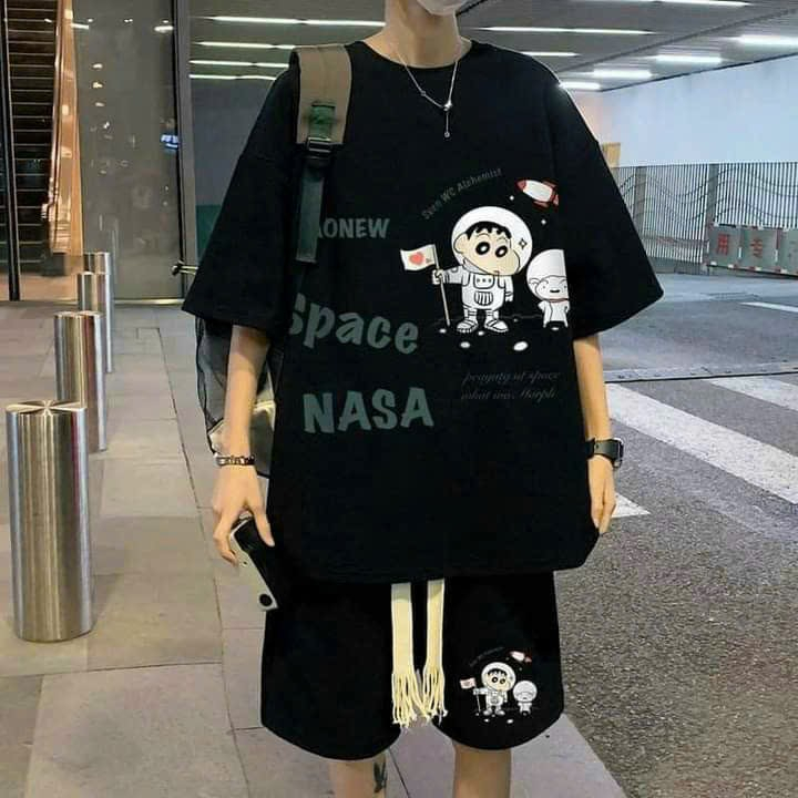 Đồ Bộ Nam Nữ mặc nhà unisex Cotton SPACE Form rộng thời trang cho mùa hè-Siêu đẹp,chuẩn Hàn thích hợp đi chơi đi dạo