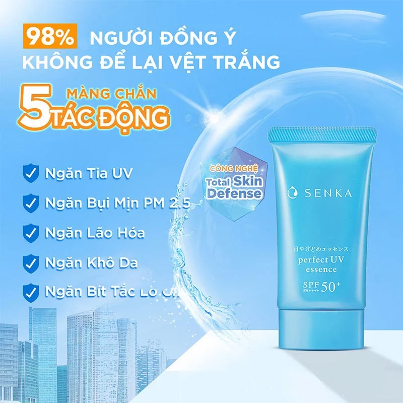 Kem Chống Nắng Dạng Tinh Chất Mỏng Nhẹ Senka Perfect UV Essence 50g