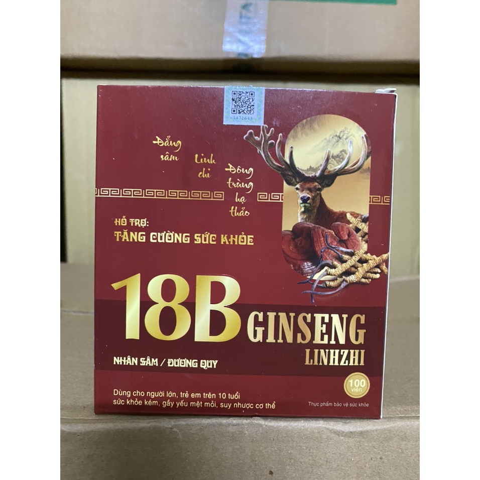 Vitamin 18B Ginseng Linhzhi nhân sâm dương quy hộp 100 viên Vinaphar