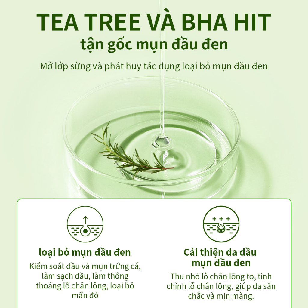AISASEA Mặt nạ giảm mụn đầu đen/trắng làm sạch sâu  Cây chè Serum