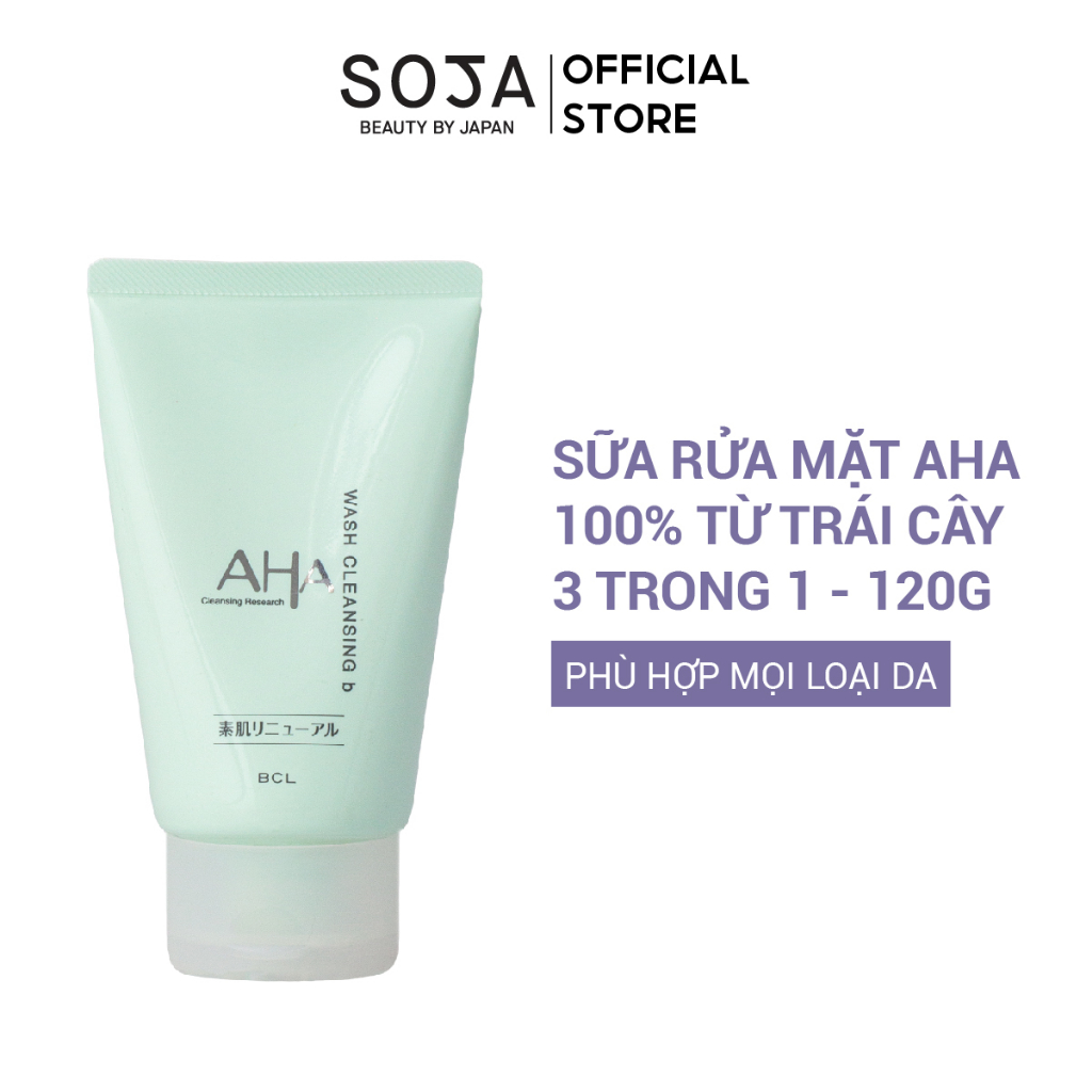 [SẢN PHẨM KHUYẾN MÃI DATE TRÊN 3 THÁNG] Sữa Rửa Mặt Aha Từ Trái Cây BCL Cleansing Research Wash Cleansing B 120g