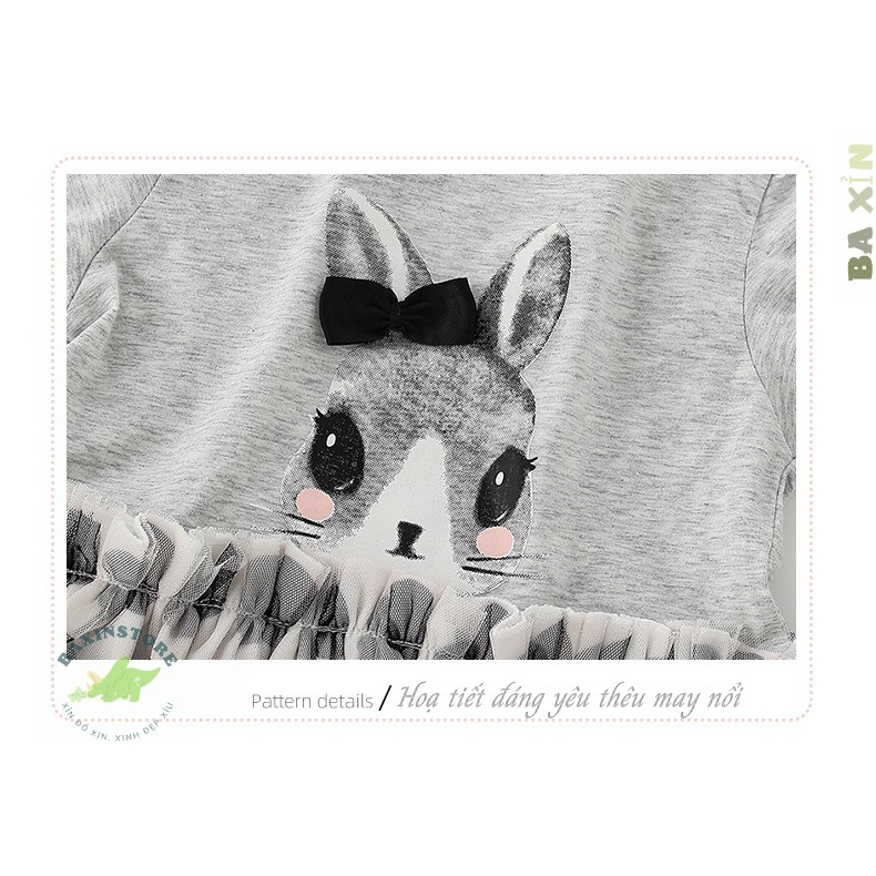 VÁY ĐẦM BABYDOLL CÔNG CHÚA MALWEE COTTON PHỐI REN KIM TUYẾN CHO BÉ GÁI TRẺ EM SIZE ĐẠI 2 3 4 5 6 7 TUỔI