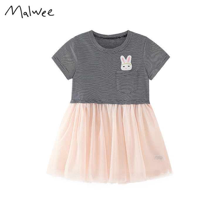 VÁY ĐẦM BABYDOLL CÔNG CHÚA MALWEE COTTON PHỐI REN KIM TUYẾN CHO BÉ GÁI TRẺ EM SIZE ĐẠI 2 3 4 5 6 7 TUỔI
