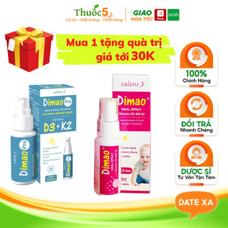 Xịt d3k2 dimao pro, dimao d3k2 vitamin d3 400 iu hỗ trợ tăng chiều cao cho bé lọ 25ml