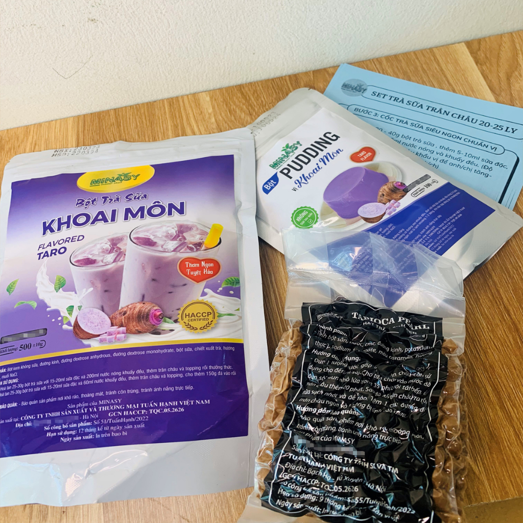COMBO 2 Set nguyên liệu làm trà sữa 40-50 ly Minasy