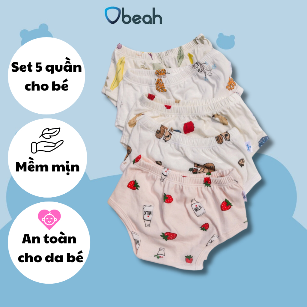 Quần đùi cho bé sơ sinh trai và gái chất liệu Cotton Organic cao cấp thương hiệu Obeah OB042202