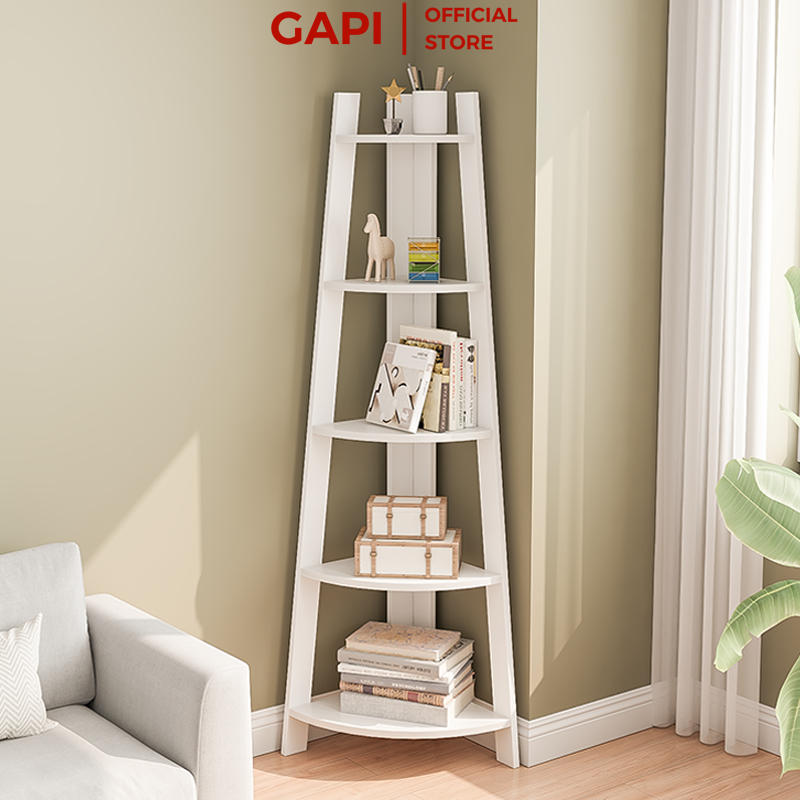 Kệ để góc tường bằng gỗ kết hợp kệ sách 2 trong 1 - GP115.01