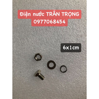 Bu lông inox 304 phi M6 đi kèm ê cu và long đen
