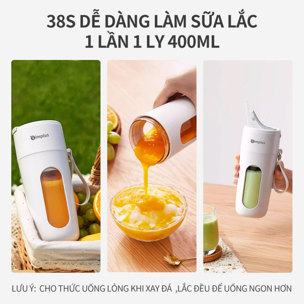 Máy Xay Sinh Tố Cầm Tay Simplus ZZJH006 Dung tích 400ml