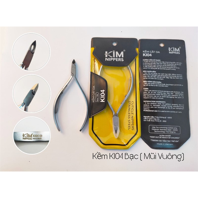 Kềm Kim cắt da , nhặt da inox KI04 cao cấp - Sushi nail mi
