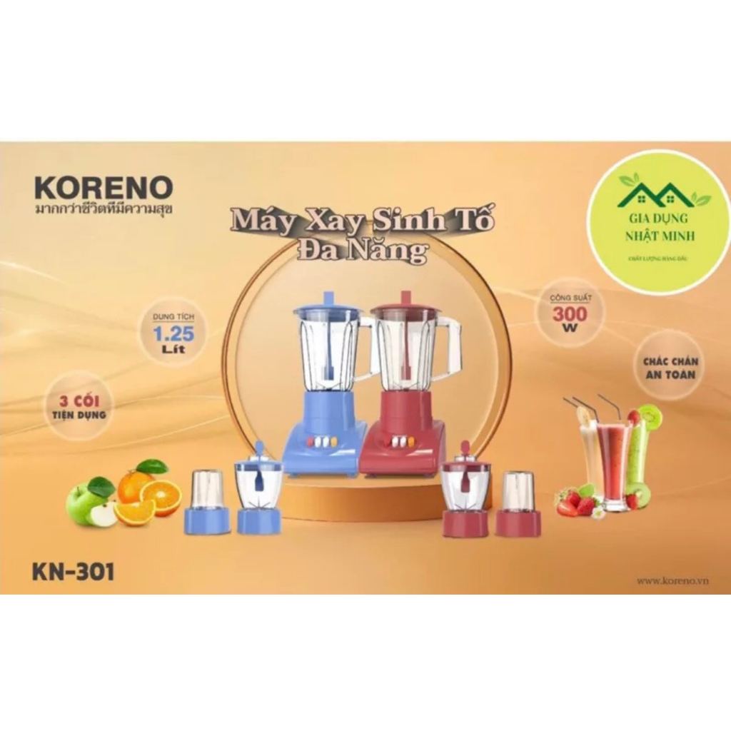 TRỢ GIÁ -MÁY XAY KORENON 3 CỐI ĐA NĂNG-BH 12 THÁNG