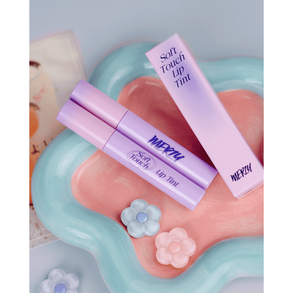 Combo Son Kem Siêu Lì Merzy Soft Touch Lip Tint 3g  + Bút Kẻ Mắt Merzy Perfect Fixing Eyeliner 0,5g