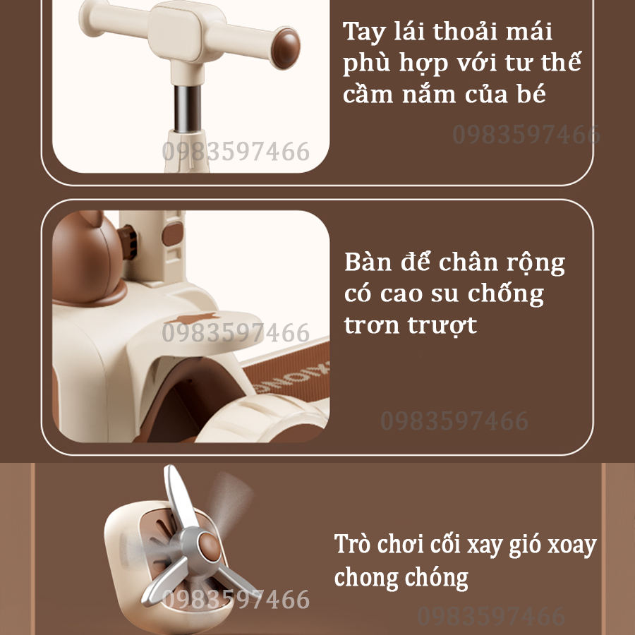 Xe trượt scooter cao cấp đa năng 3 trong 1, Bập bênh cho bé