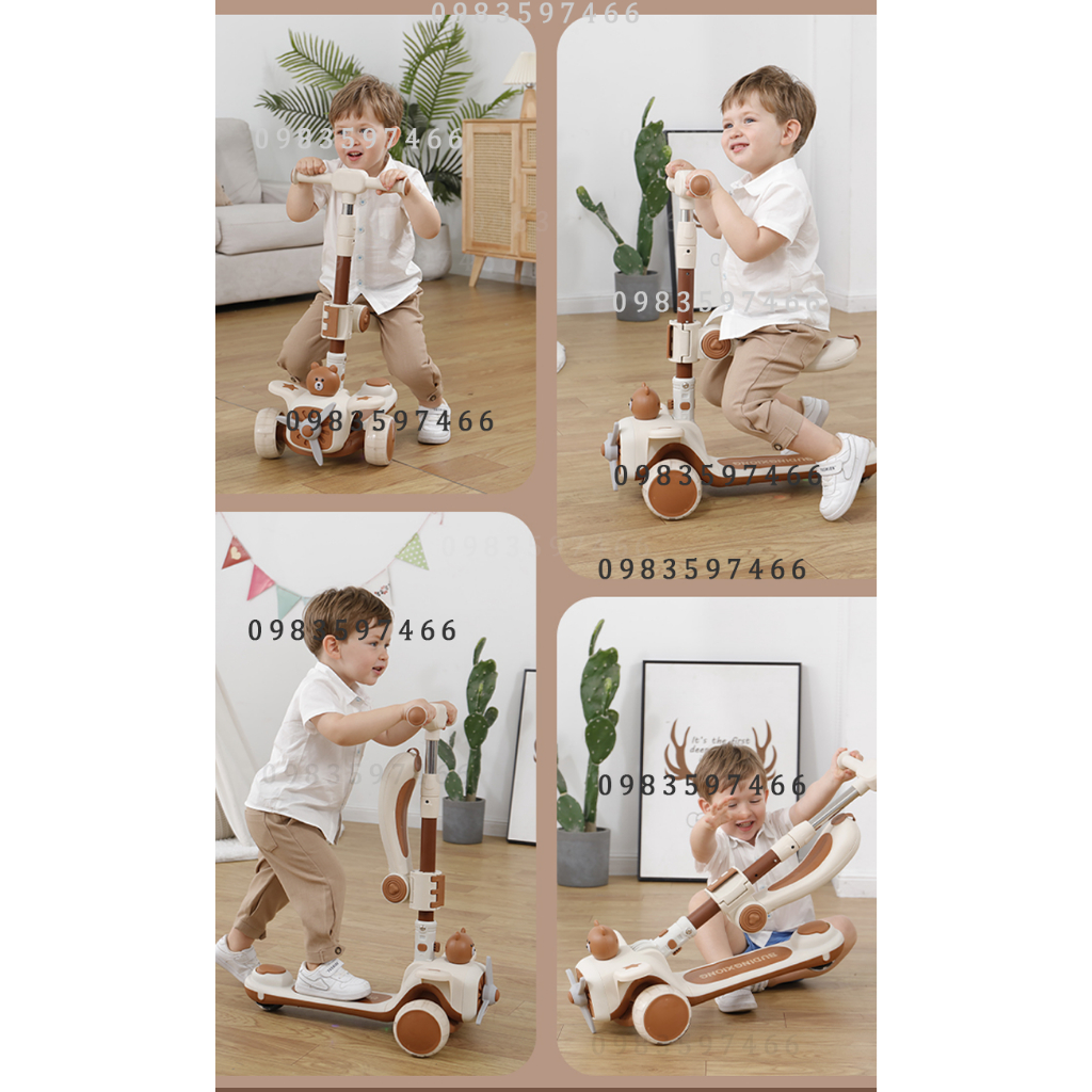 Xe trượt scooter cao cấp đa năng 3 trong 1, Bập bênh cho bé