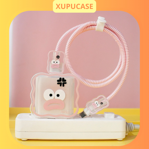 Bộ phụ kiện bảo vệ cáp và củ sạc bằng silicon hoạt hình chống đứt gãy PD18/20W
