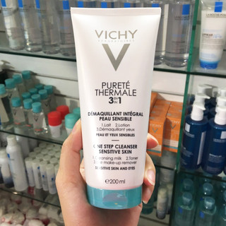 Sữa Rửa Mặt VICHY Purete Thermale One Step Cleanser 3 In 1 (200ml) - Tẩy Trang 3 Tác Dụng