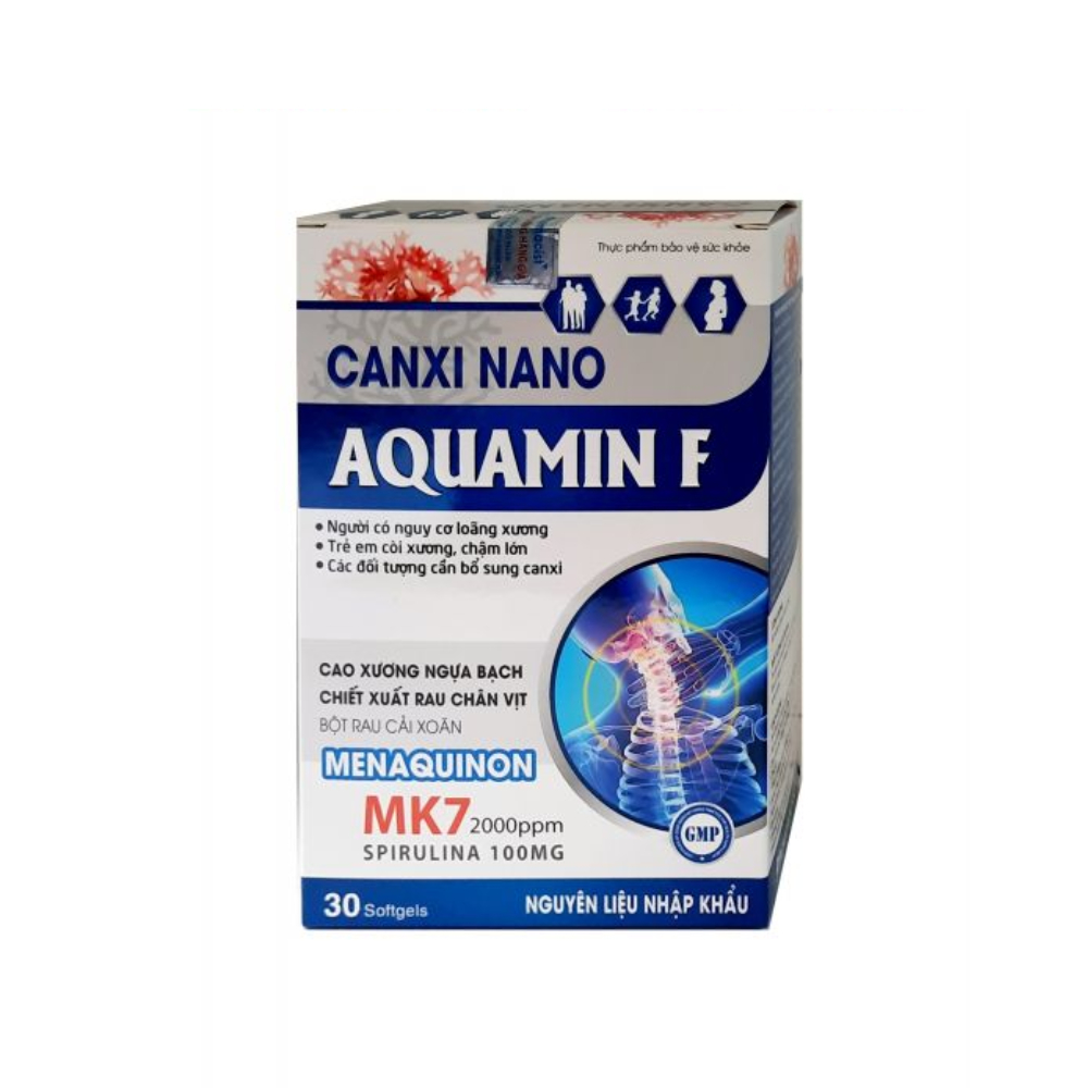 Canxi nano mk7 Aquamin giúp xương răng chắc khỏe, ngừa loãng xương - Hộp 30 Viên