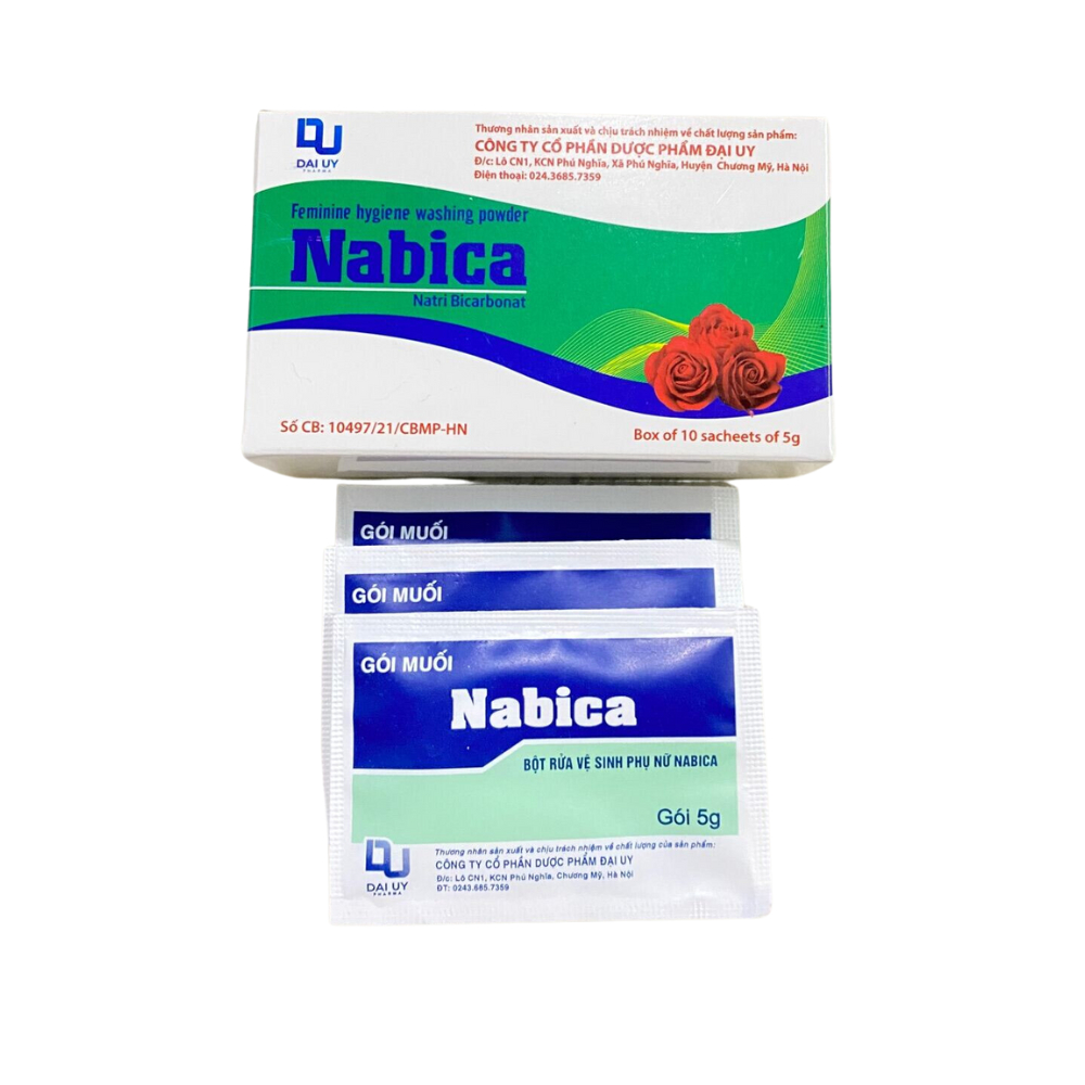 NABICA hộp 10 gói - Muối rửa vệ sinh phụ nữ, làm sạch, ngăn ngừa nấm ngứa, khử mùi hôi vùng kín
