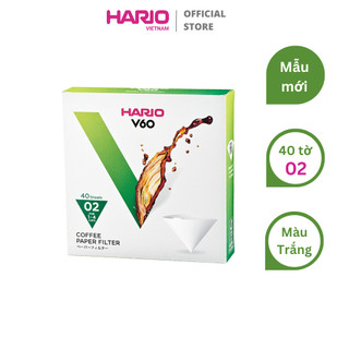 Giấy lọc cà phê HARIO V60 40 tờ (size 02, màu trắng) - V60 Paper Filter VCF-02-40W