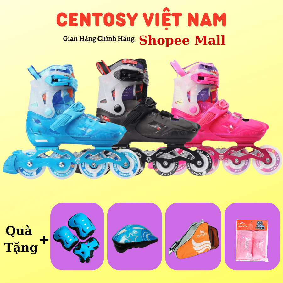 Giày Patin Bánh Đèn Siêu Sáng Cho Trẻ Em Centosy - Flying Eagle L8 Tặng Kèm Full Bộ Phụ Kiện Patin