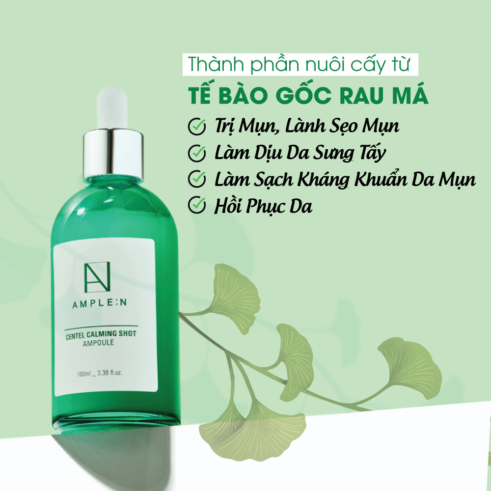 Bộ đôi sản phẩm chăm sóc da AMPLE:N  Bông Toner Làm Dịu Da và Tinh chất rau má cho da nhạy cảm 2 sản phẩm