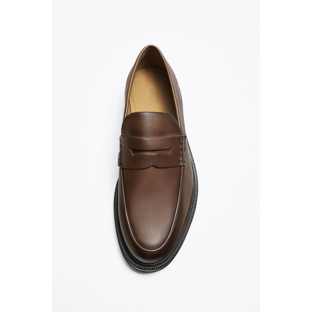 Giày moccasin da Zara authentic PENNY STRAP LOAFERS size 41
