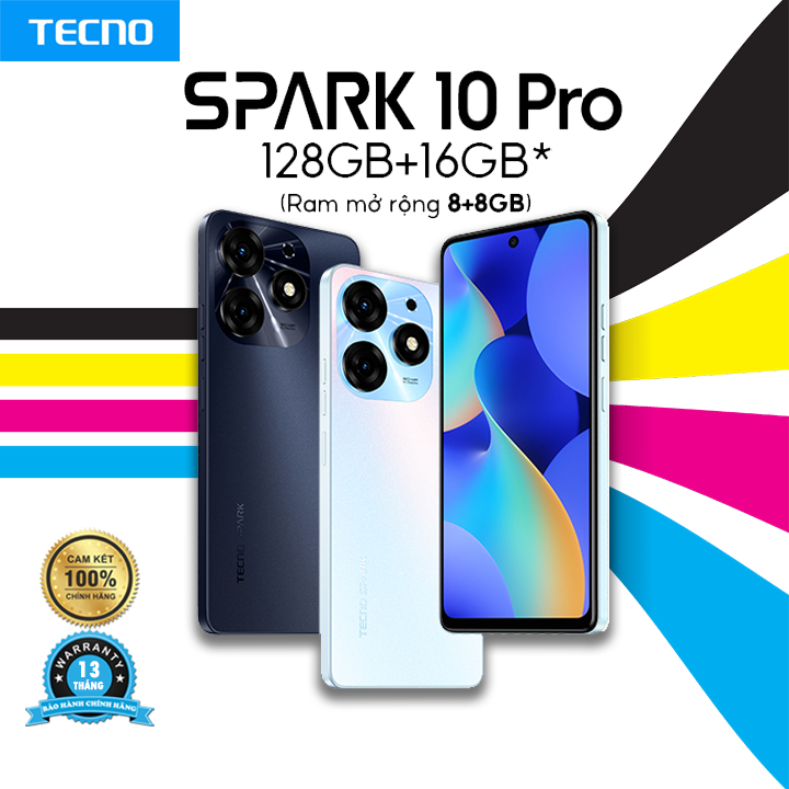 Điện thoại Tecno SPARK 10 Pro 8GB/128GB - Helio G88 | 5000 mAh | Sạc nhanh 18W | Cảm ứng vân tay - Bảo hành chính hãng 1