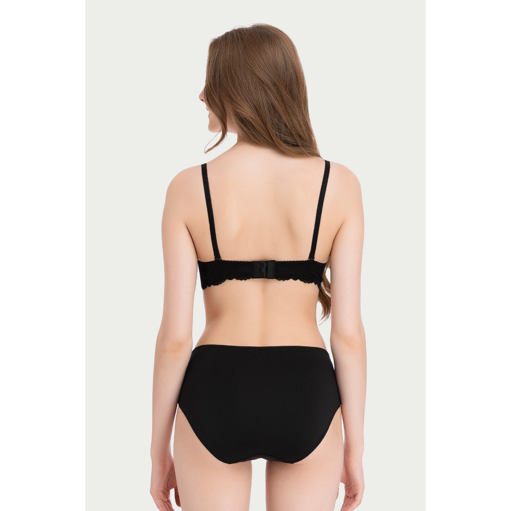 Quần lót Hikini nữ Misaki trơn phối ren dáng cơ bản M1014