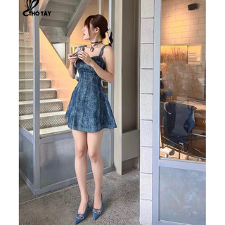 ĐẦM JEAN 2 DÂY BÍNH THẮT NƠ LƯNG ♥️