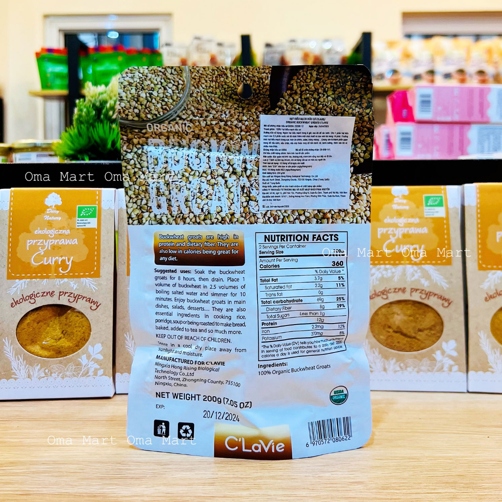 Hạt kiều mạch hữu cơ Clavie 200g