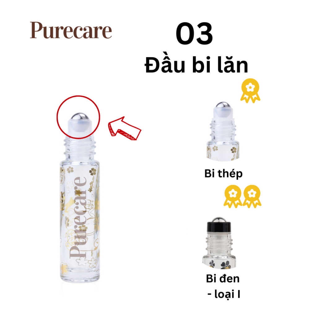 2023  Chai Bi lăn 10ml Hình Mèo THẦN TÀI Nhật Bản cao cấp Màu Vàng Bạc chiết nước hoa tinh dầu