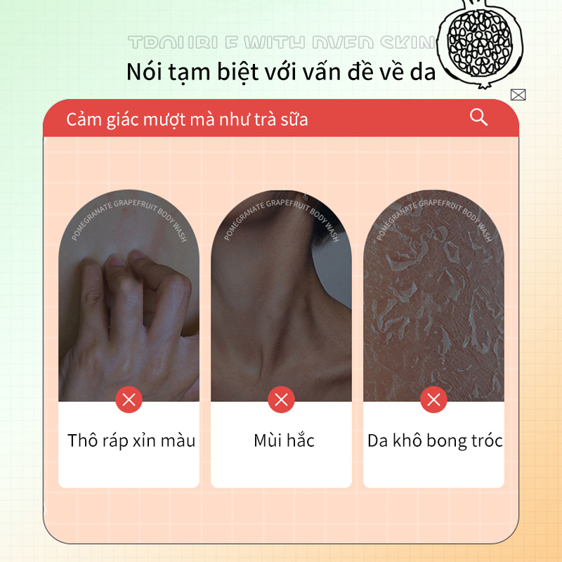 Sữa tắm dưỡng ẩm tắm trắng body làm trắng da Gel Tắm 800ml Làm trắng Dưỡng ẩm Hương thơm Hương thơm trái cây