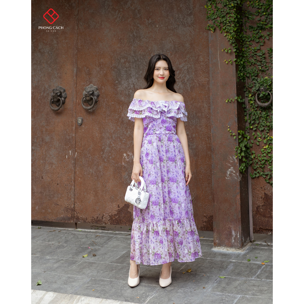 Đầm maxi bèo phối ren 2in1 SD1444 - Phong Cách SAIGON