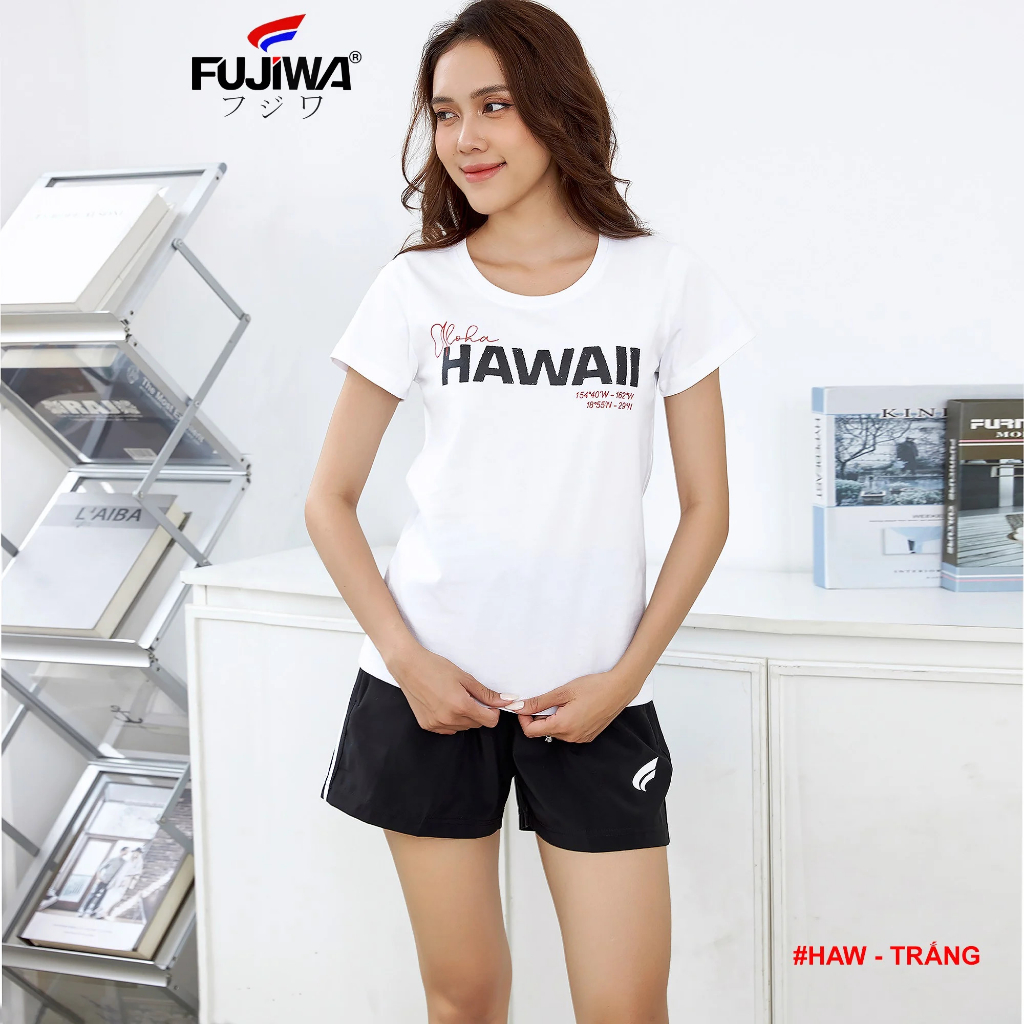 Áo Thun Nữ Cổ Tròn Fujiwa - HAW. Cotton Co Giãn, Cao Cấp Giúp Giữ Form, Dáng Sau Nhiều Lần Giặt. Có Size S, M, L, XL