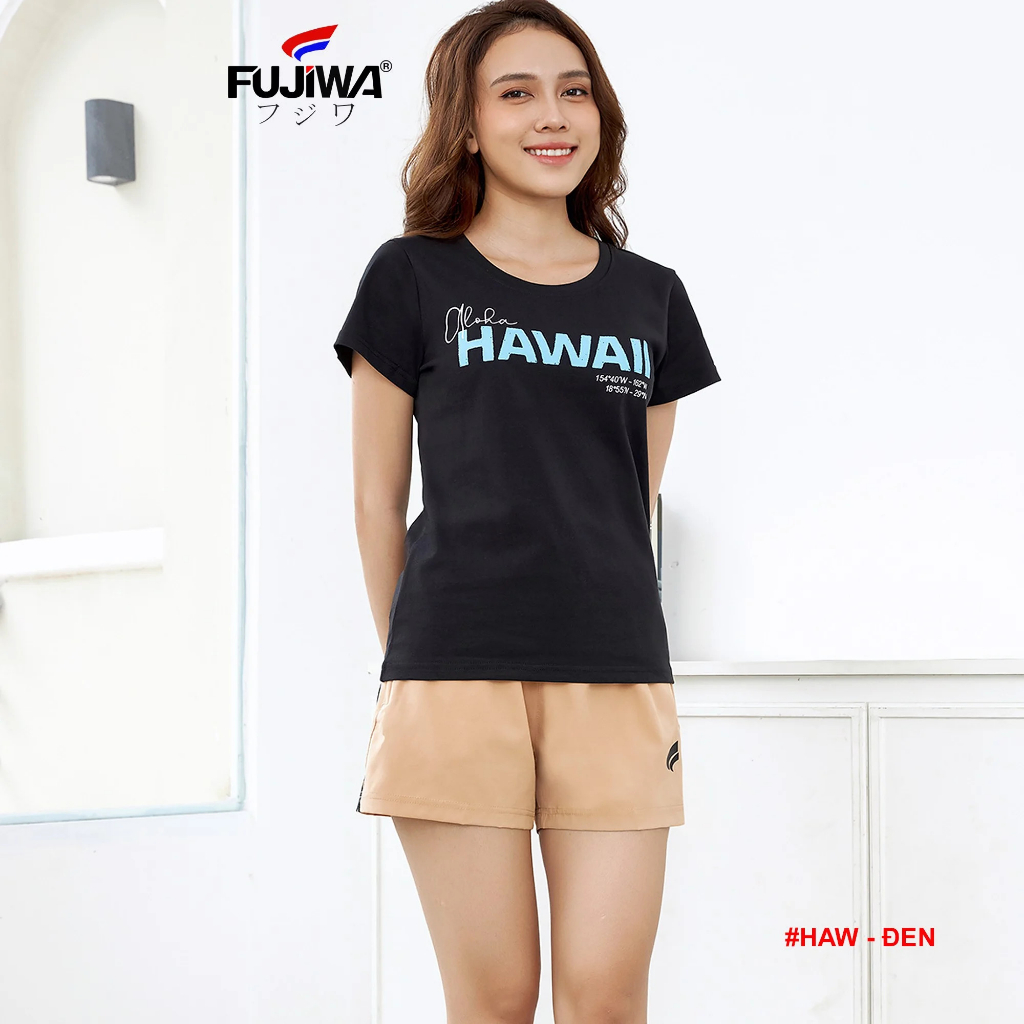 Áo Thun Nữ Cổ Tròn Fujiwa - HAW. Cotton Co Giãn, Cao Cấp Giúp Giữ Form, Dáng Sau Nhiều Lần Giặt. Có Size S, M, L, XL