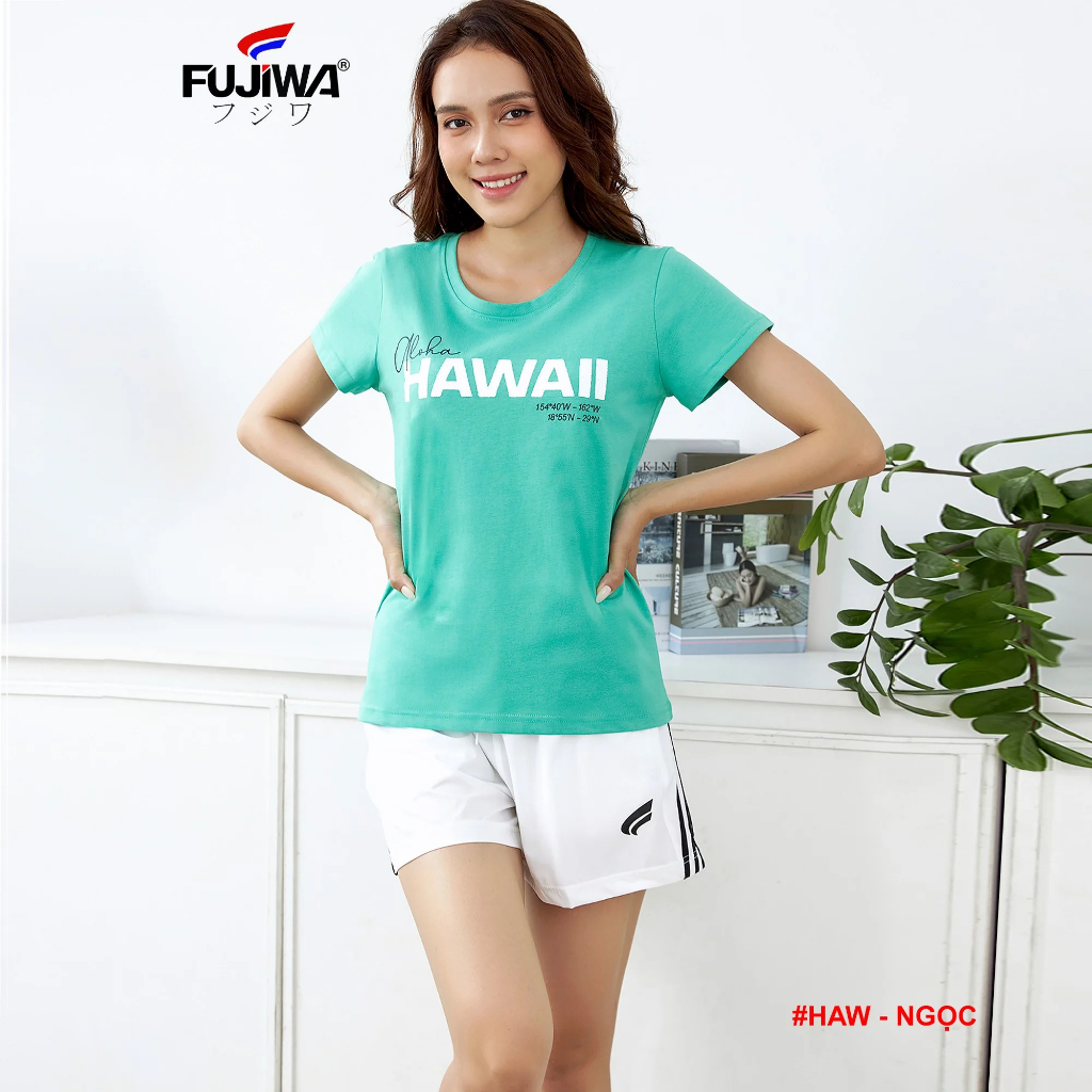 Áo Thun Nữ Cổ Tròn Fujiwa - HAW. Cotton Co Giãn, Cao Cấp Giúp Giữ Form, Dáng Sau Nhiều Lần Giặt. Có Size S, M, L, XL