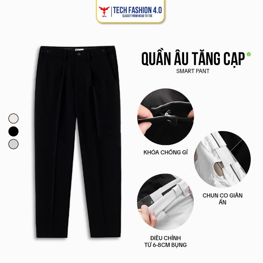 Quần tây nam baggy tăng cạp SMART PANT cao cấp co giãn tốt thương hiệu TF4