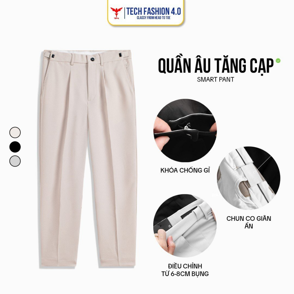 Quần tây nam baggy tăng cạp SMART PANT cao cấp co giãn tốt thương hiệu TF4