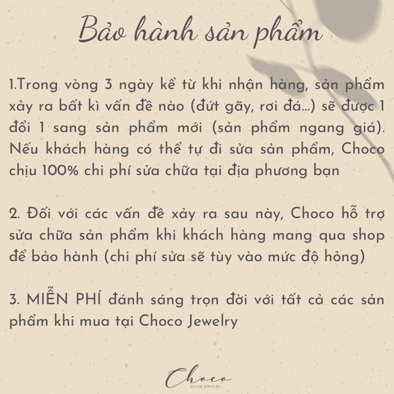 Vòng tay bạc hàng đá đuôi rút 2 Choco Jewelry