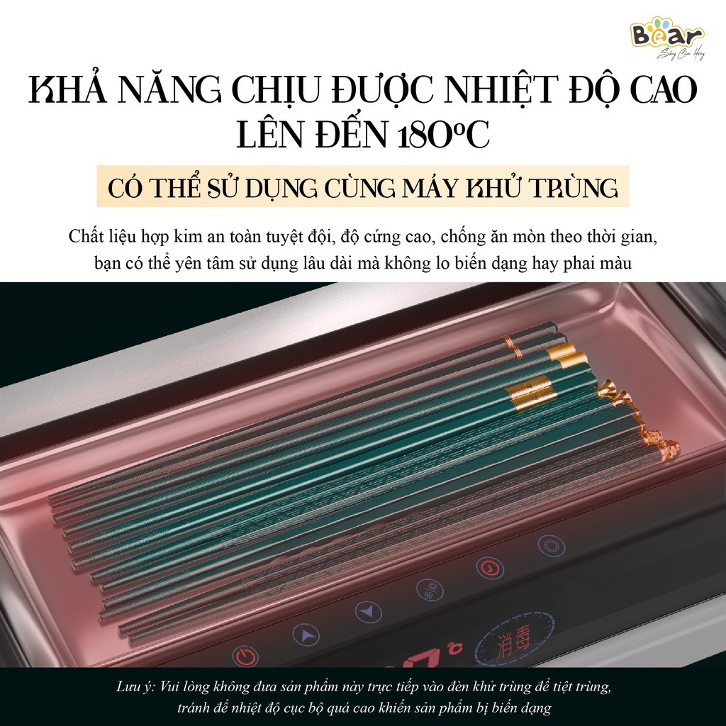 Bộ Đũa Nhựa Phủ Nano Bear 6 Đôi Kháng khuẩn, chất liệu an toàn CX-E0102 An Toàn Với Gia Đình