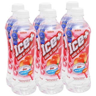 Lốc 6 chai nước vị trái cây Kirin Ice + đào 490ml