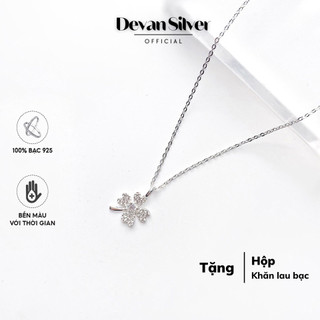 Vòng cổ nữ bạc 925 Devan Silver, dây chuyền cỏ 4 lá bạc 925, vòng cổ bạc nữ trẻ trung, hiện đại, nữ tính