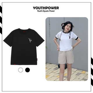  Áo thun nữ Baby Tee tay ngắn cổ tròn form vừa logo thêu Basic 250gsm Local Brand | Youth Power 