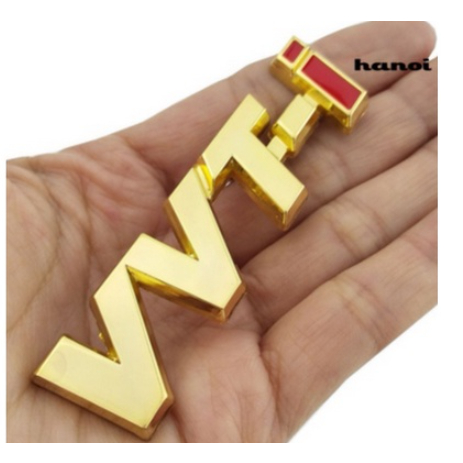 Miếng dán Decal kim loại nhôm kẽm chữ nổi logo VVT-i VVTI 3D dán trang trí xe TOYOTA Innova Vios Cam