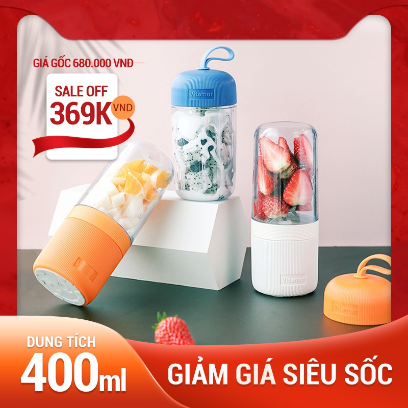 Máy xay sinh tố cầm tay mini VITAMER Juice Rock xay nhuyễn trong 30s chính hãng bảo hành 3 tháng, du